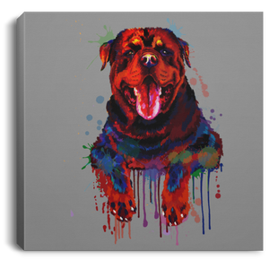 Hand Painted Rottweiler Square Canvas .75in Frame
