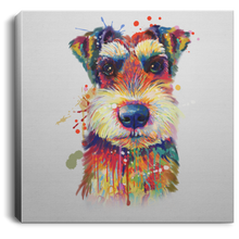 Load image into Gallery viewer, Hand Painted Schnauzer Square Canvas .75in Frame