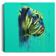 Load image into Gallery viewer, Hand Painted Bull Dog Square Canvas .75in Frame