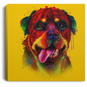 Hand Painted Rottweiler Square Canvas .75in Frame