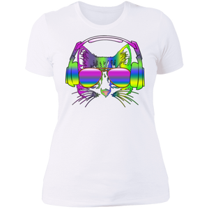 RAINBOW MUSIC CAT Ladies' Boyfriend T-Shirt