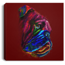 Load image into Gallery viewer, Hand Painted Bull Dog Square Canvas .75in Frame