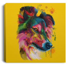 Load image into Gallery viewer, Hand Painted Sheltie Square Canvas .75in Frame