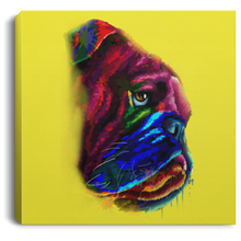 Load image into Gallery viewer, Hand Painted Bull Dog Square Canvas .75in Frame