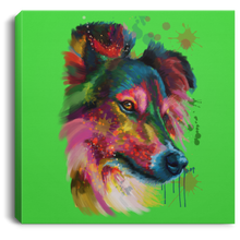 Load image into Gallery viewer, Hand Painted Sheltie Square Canvas .75in Frame