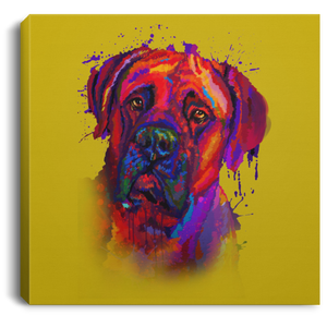 Hand Painted Bullmastiff Square Canvas .75in Frame