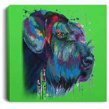 Load image into Gallery viewer, Hand Painted Schnauzer Square Canvas .75in Frame