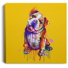 Load image into Gallery viewer, Hand Painted Bull Dog Square Canvas .75in Frame