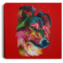 Load image into Gallery viewer, Hand Painted Sheltie Square Canvas .75in Frame