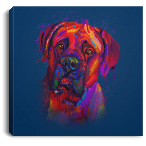 Hand Painted Bullmastiff Square Canvas .75in Frame