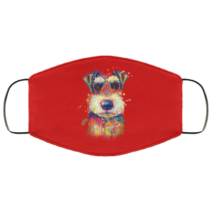 Hand painted Schnauzer human Face Mask