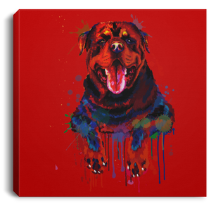 Hand Painted Rottweiler Square Canvas .75in Frame