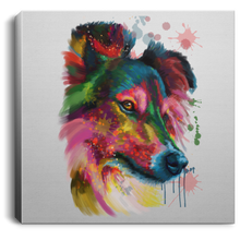 Load image into Gallery viewer, Hand Painted Sheltie Square Canvas .75in Frame