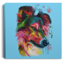 Load image into Gallery viewer, Hand Painted Sheltie Square Canvas .75in Frame