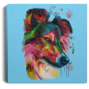 Hand Painted Sheltie Square Canvas .75in Frame