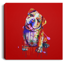 Load image into Gallery viewer, Hand Painted Bull Dog Square Canvas .75in Frame