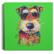 Load image into Gallery viewer, Hand Painted Schnauzer Square Canvas .75in Frame
