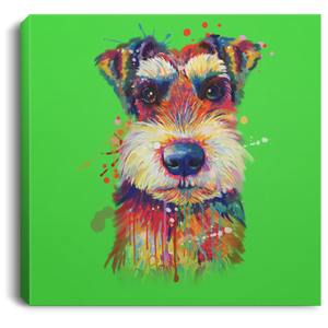 Hand Painted Schnauzer Square Canvas .75in Frame