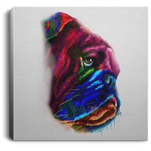 Load image into Gallery viewer, Hand Painted Bull Dog Square Canvas .75in Frame