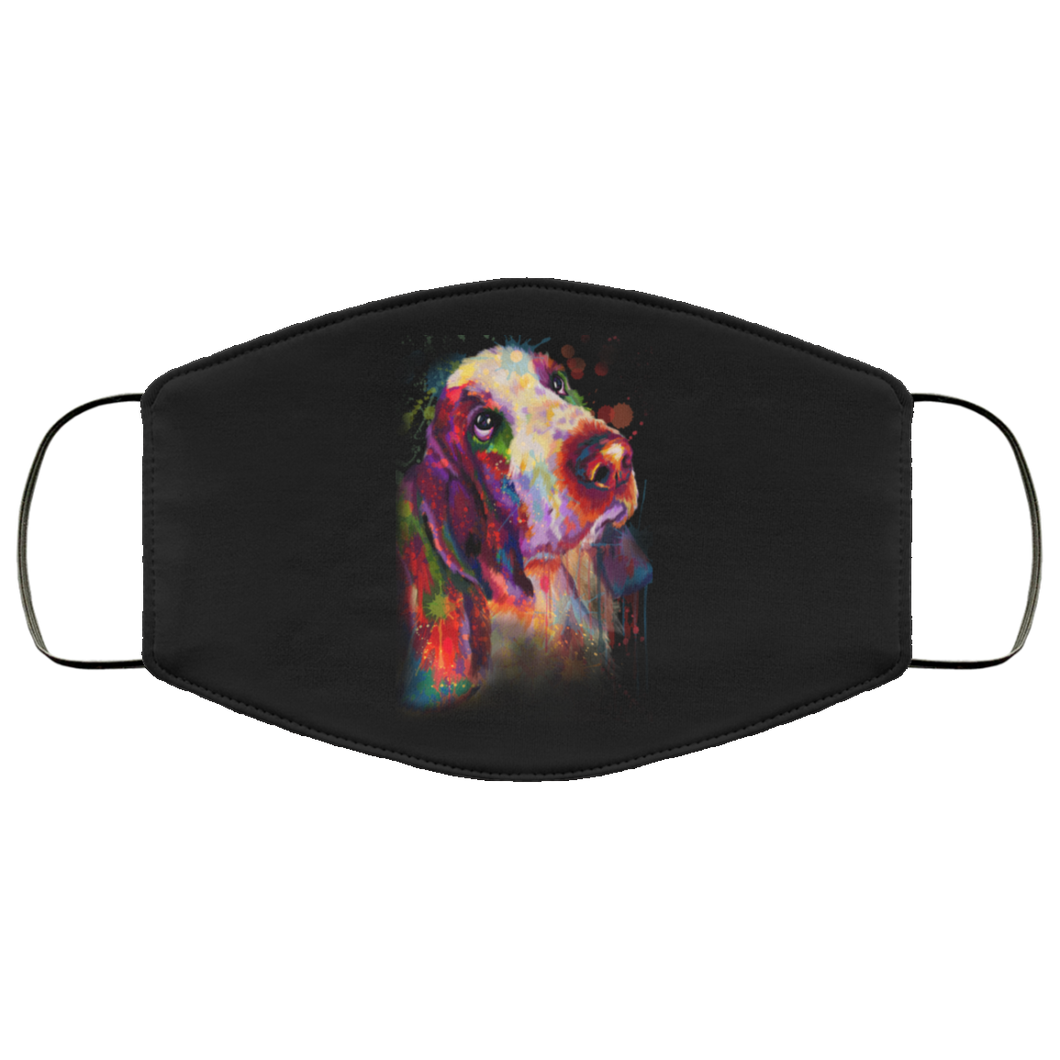 Hand painted bassethound human Face Mask