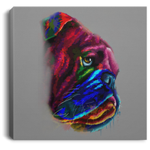Load image into Gallery viewer, Hand Painted Bull Dog Square Canvas .75in Frame