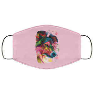 Hand painted sheltie human Face Mask