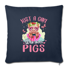 Load image into Gallery viewer, Just a girl who loves pigs Throw Pillow Cover 17.5” x 17.5”