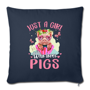 Just a girl who loves pigs Throw Pillow Cover 17.5” x 17.5”
