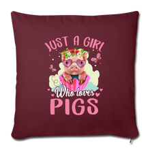 Load image into Gallery viewer, Just a girl who loves pigs Throw Pillow Cover 17.5” x 17.5”