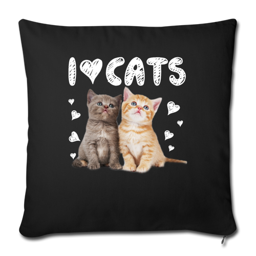I LOVE CATS Throw Pillow Cover 17.5” x 17.5”