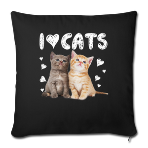 I LOVE CATS Throw Pillow Cover 17.5” x 17.5”