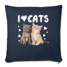 Load image into Gallery viewer, I LOVE CATS Throw Pillow Cover 17.5” x 17.5”