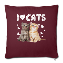 Load image into Gallery viewer, I LOVE CATS Throw Pillow Cover 17.5” x 17.5”