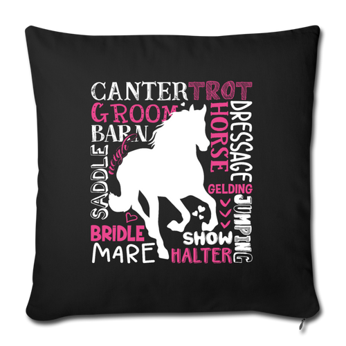HORSE LOVER Throw Pillow Cover 17.5” x 17.5”