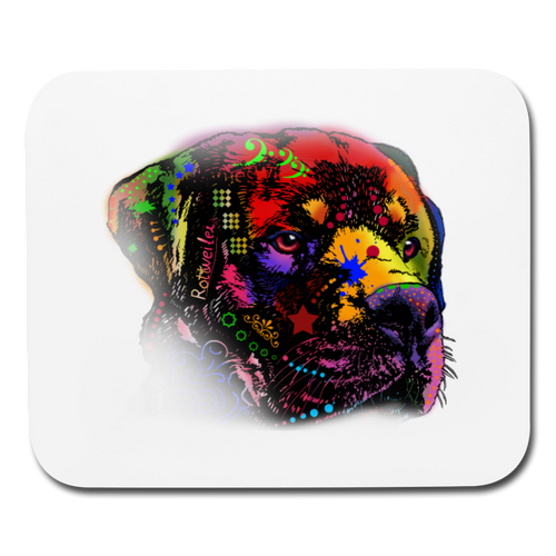 Hand Painted Rotweiler Mouse pad Horizontal